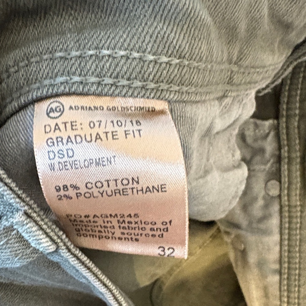 AG Adriano Goldschmied Men's Green Jeans - Picture 7 of 7